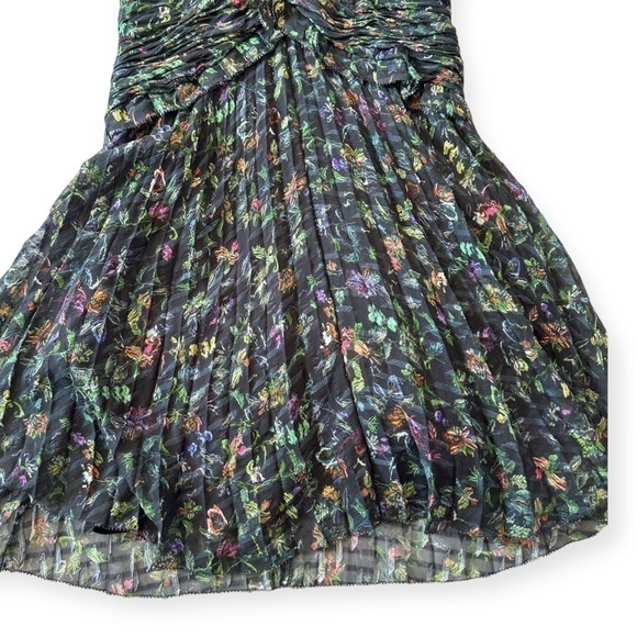 Derek Lam 10 Crosby Black Ruched Pleated Silk Mini Dress, Size 0 - Picture 9 of 15